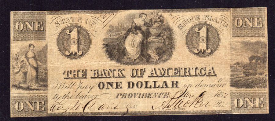 Providence, RI, RI235A5, 1852 $1, SN677, VF